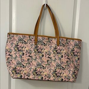 Tory Burch Floral Tote with Tan Accents